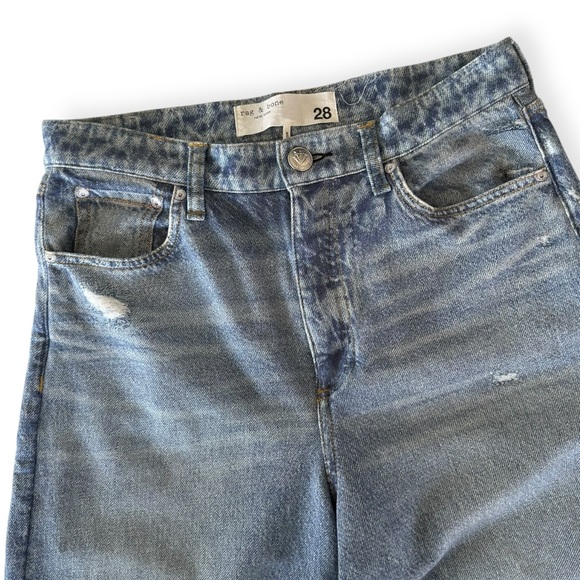 rag & bone • Miramar Andi Ankle Sweatpant Denim Light Blue Wide Leg - Picture 5 of 10